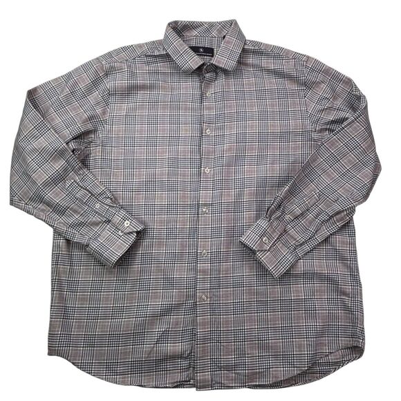 Hart Schaffner Marx Men's XL Plaid Long Sleeve Button Front Cotton Shirt - Picture 11 of 16